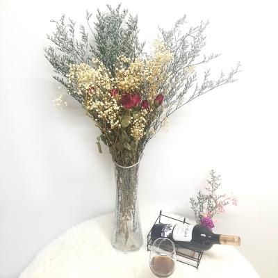 China Ins Flower Bouquet Real Everlasting Popular Dried Dried Rose Preserved Baby Breath Flowers for sale