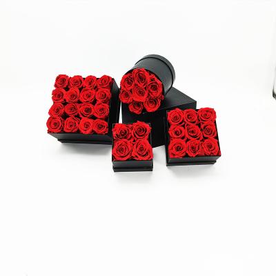 China Natural Touch RTS Plant provide preserved red roses in box for farmhouse decor. for sale