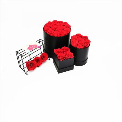 China Natural Touch Valentine's Day Gift to Girlfriend Eternal Rugosa Rose Head or Rose Flower Glass Gift in Preservative Gift Box. for sale