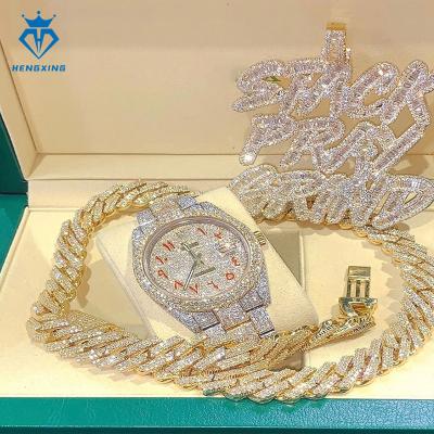 China Day/Date Custom GRA Certification iced out watch men VVS moissanite diamond Watch Hip Hop Mechanical Watch for sale