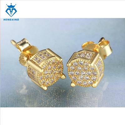 China Hiphop Hengxing fine jewelry wedding fashion earrings iced out vvs moissanite diamond earring engagement earrings for sale