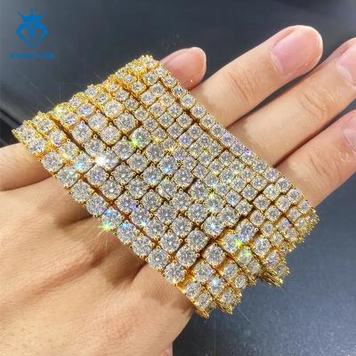 China Hiphop Pass The Diamond Test Chain Necklace VVS Moissanite Necklace 5MM Excellent Cut Tennis Bracelet For Men for sale