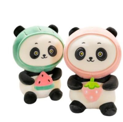 China New Design Fun Fruits Soft Stuffed Panda Toy Cartoon Plush Panda Plush Pillow Toy for sale