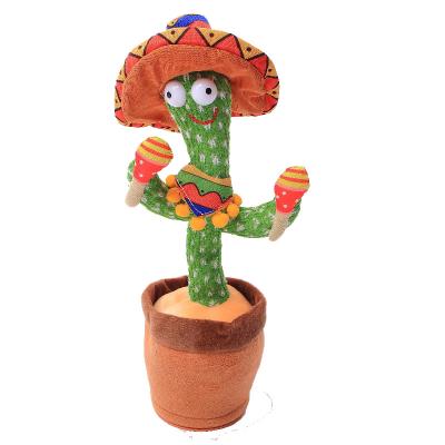 China Funny Singing Talking Dancing Cactus Toys Bailarin 2022 Recording Plush Toy Electric Dancing Cactus for sale