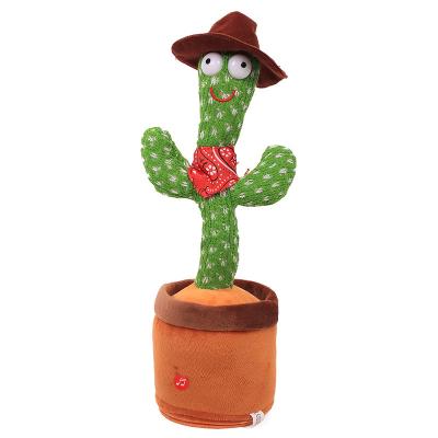 China Funny Ready Goods Wholesale Cute Stuffed Flowerpot Twisting Dancing Cactus Doll Talking Singing Music for sale