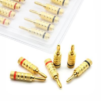 China audio & Video 24K Gold Plated Copper Banana Plug Connector to 18/12 A.W.G. Speaker Wires Speaker Connector for sale