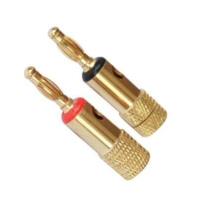 China audio & Video Screw Mount 24K Gold Plated 4mm Metal Banana Plug for sale