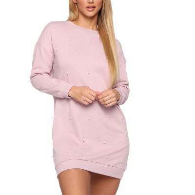 China Anti-Static Women's Casual Long Sleeve Tunic Plain Shirt Dresses Casual Loose Dress for sale