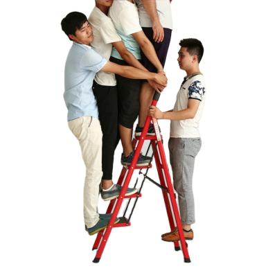 China Folding Ladders Steel Herringbone Ladder For Household Use With Wide Step for sale