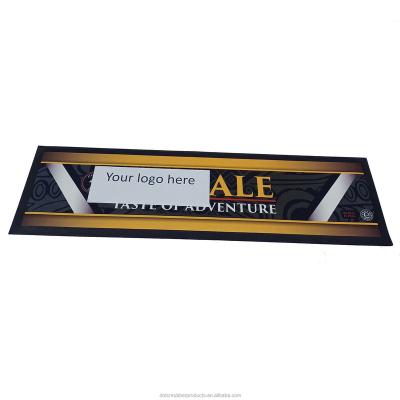 China Bar Accesnories Dye Sublimation Printing China Factory Nitrile Rubber Back With Knitted CMYK Print Felt Polyester Fabric Felt Bar Mat Runners for sale