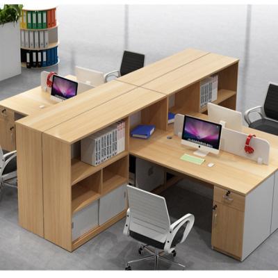 China Modern Office 4 Person Office Staff Computer Screen Table Combination Card Single Seat and Chair Furniture for sale