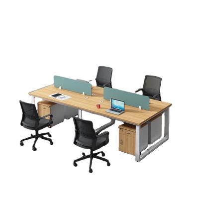 China Modern Workstation Fire And Dirt Resistant Factory Price Office Computer Desk 4 Office Desk Furniture for sale