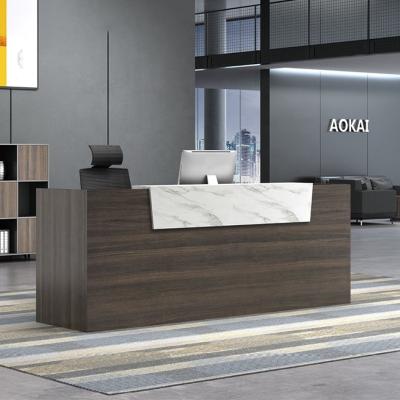 China Foldable Spot Consultation Service Reception Marble Paint Cashier Counter Company Office Reception Customization for sale