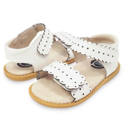 China High Quality Cute Livie and Luca Print Barefoot Cute Casual Genuine Leather Dress Print Slipper Sandal for Baby Toddler Youth Girl for sale