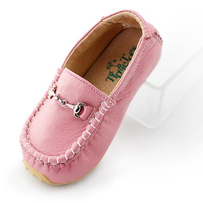 China TipsietoesBoys Round Girls Shoes Loafers Slip On Leather Toddler Kids Moccasin Sneaker Soft Baby Walkers Kids Flats First for sale