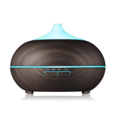 China Mini Colorful LED Home Electric Wooden Grain Fragrance Ultrasonic Aromatherapy Led Color Changing Air Humidifier Aroma Essential Oil Diffuser for sale