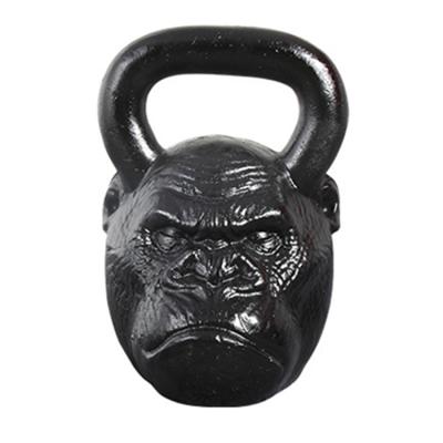 China Cast Iron Home Power Direct Sale Fitness Manufacturer Use Coated Grip Gorilla Head Face Monkey Kettlebell for sale