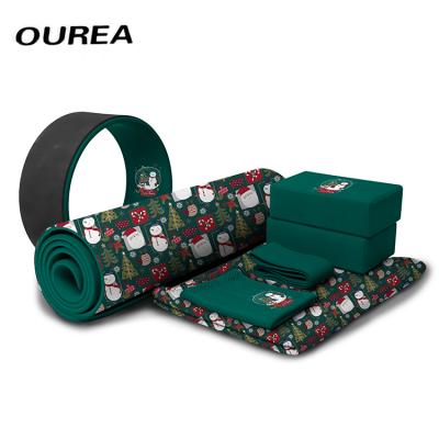 China High Quality Eco-friendly Non-slip Slimming Yoga Mat Set Including Thick Ourea Gym Fitness Exercise Large for sale