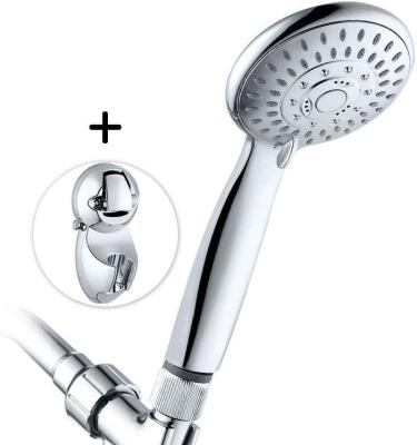 China Without Diverter hot selling Handheld Shower Head High Pressure 5 Spray Settings Massage Spa Detachable HandHeld Showerhead Chromed for sale