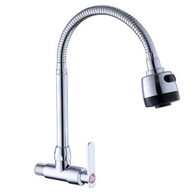 China Other Good Price OEM Kitchen Sink Tap Single Hole Single Handle Cold Water Pull Out Faucet Wall Mounted Zinc Body Kitchen Faucet Brass for sale