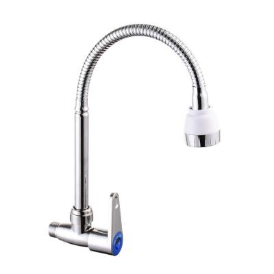 China Other Custom New Design Wall Sink Kitchen Faucet Flexible Tube Single Handle Cold Water Zinc Tap for sale