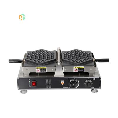 China Adjustable Commercial Electric Egg Bubble Maker Thermostat Shake Heating Custom Double Sided Waffle Making Machine for sale