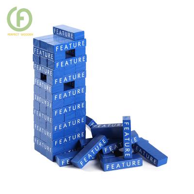 China Building Toy Wooden Customized Tumbling Building Blocks for Indoor Outdoor Solid Pine Rubber Wood Games for sale