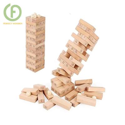 China Well Sanded Building Blocks Tumbing Edges PERFECT Wooden Tower Stacking Toy Board Game for sale