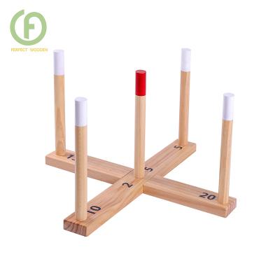 China Pin/Rubber Ring Toss Game Set For Lawn Kids Solid Wood Outdoor Games Factory Customized Direct Selling for sale