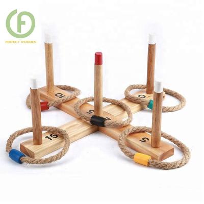 China Wooden Wooden Pine Ring Toss Games With Good Quality Outdoor Court Playing Game Customized Set for sale