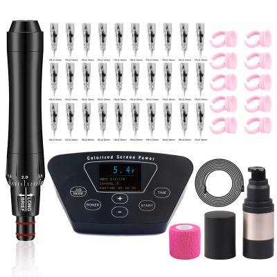 China Newest Good Quality Permanent Tattoo Pen Kit Beginners Tattoo Machine Full Kit for sale