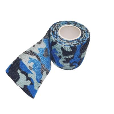 China wholesale blue elastic nonwoven fiber cohesive bandage Self-adhesive for tattoo grip for sale