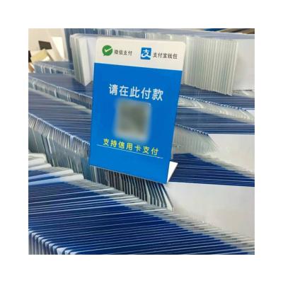 China Durable Upright Display Board Acrylic Customized Logo Qr Code Display Hard Plastic Board for sale