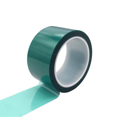 China Heat Resistant Wholesale Silicone Protective Coating Powder Adhesive Film Green Pet High Temperature Polyester Tape en venta