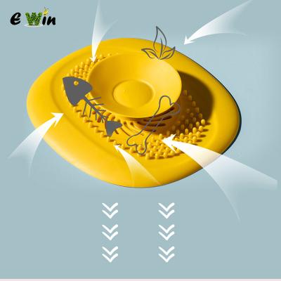 China Ewin Silicone Hair Catchers Shower Tub Water Stopper Bathroom Kitchen Floor Stocked Rubber Filter Rubber Sink Drain Strainer à venda