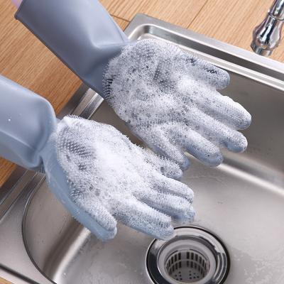 China Multifunctional Hot Selling Heat Resistant Dishwasher Amazon Kitchen Dish Washing Silicone Gloves for sale