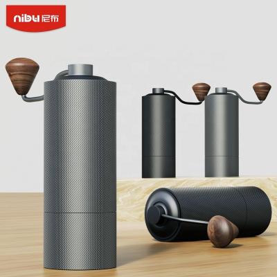 China Nibu Wholesale Price Coffee Maker Viable Stainless Steel Burr Mini Mill Coffee Bean Hand Conical Manual Coffee Grinder for sale