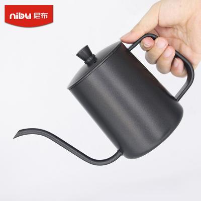 China Nibu Stainless Steel Black Gooseneck Gooseneck Coffee Tea Kettle Stainless Steel Spill Over Hand Dripper Pot Coffee Kettle for sale