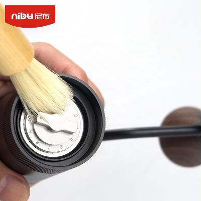 China Wholesale Viable NIBU Coffee Powder Hand Burr Machine Tools Coffee Maker Cleaning Brushes With Wooden Handle for sale