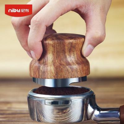 China Nibu Best Selling Wooden Coffee Powder Press Leveler Table Bartender Distributor Coffee Tamper Viable Accessories Tools for sale