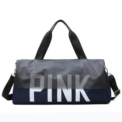 China New Logo Large Capacity Pink Duffle Customized Expandable Bags Gym Man Women Waterproof Sports Travel Beach Bag for sale