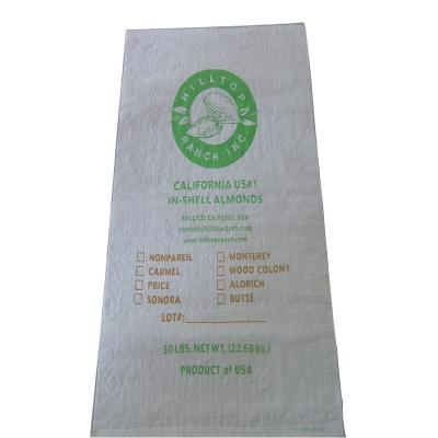 China Recyclable white 50KG pp woven bags for rice, fertilizer, sugar, feed, seed and wheat. for sale