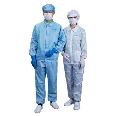 China Jacket And Pants Breathable ESD Cleanroom Suit With Hood Anti-Static Clothes Suit With Hood for sale