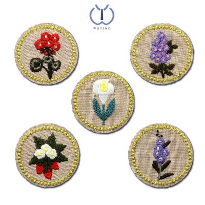 China Garment\Jeans\DIY\Bags\Overlay Small Circle Flowers Series Embroidery Patches For Clothing Backpack Decorative Applique Patches Badge for sale