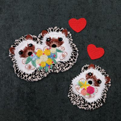 China Garment\Jeans\DIY\Bags\Overlay Hot Sale Hand Embroidered Badge Hedgehog Embroidery Patches For Apparel Luggage Custom Embroidered Patches for sale