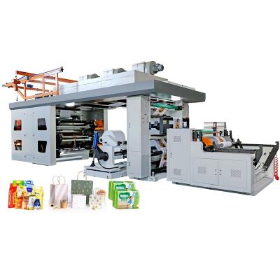 China Paper printing six colors central drum kraft paper plastic bag flexo printer PVC high speed printing machines for sale