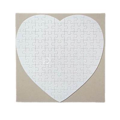 China DIY PLAY 19*19cm Heart 75pcs Puzzle Sublimation Heart Shape Puzzle For Valentine's Day Gift for sale