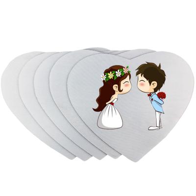 China 20cm Sublimation Rubber Blank Love Heart Shape Rubber Mouse Pad For Kid / Valentine Gifts for sale