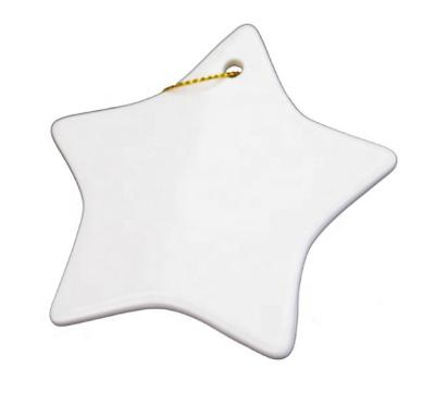 China 2019 Fashionable Sublimation 3 Inch Ceramic Five-pointed Star Pendant Sublimation Five-pointed Star YH-WJX for Decoration for sale