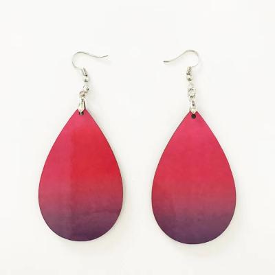 China New Fashionable High Quality White Fashionable Sublimation Shape Tear Drop Jewelry Water Drop Jewelry CLASSIC MDF Wooden Earrings for sale